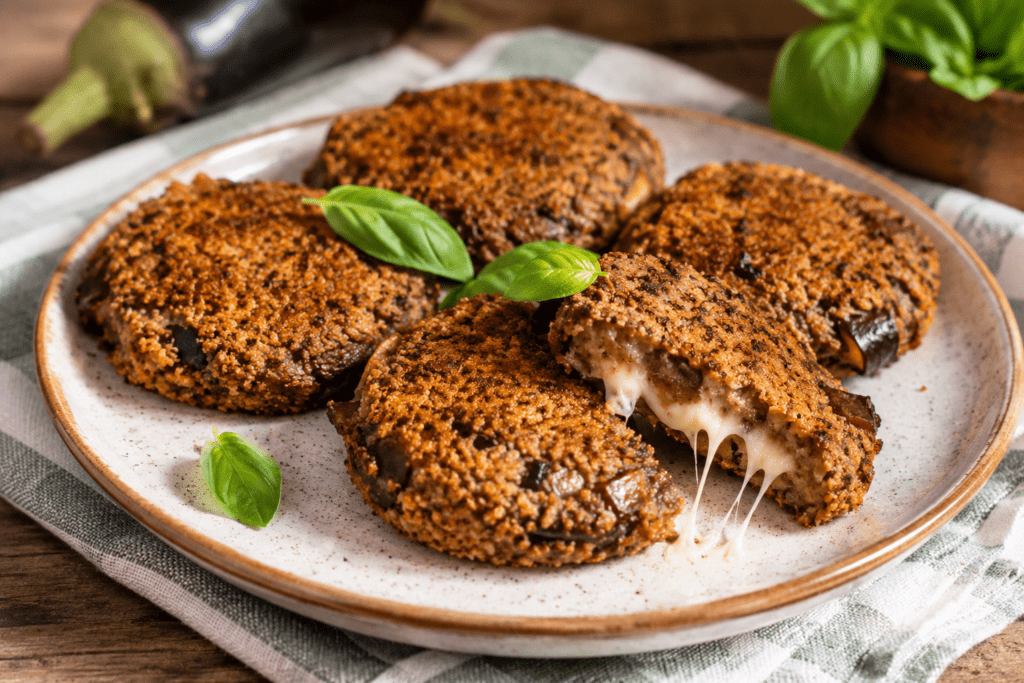 hamburger di melanzane e mozzarella