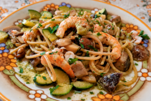spaghetti cremosi mari e monti