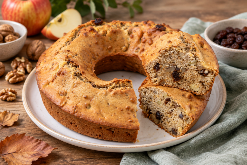 ciambella integrale mele noci uvetta