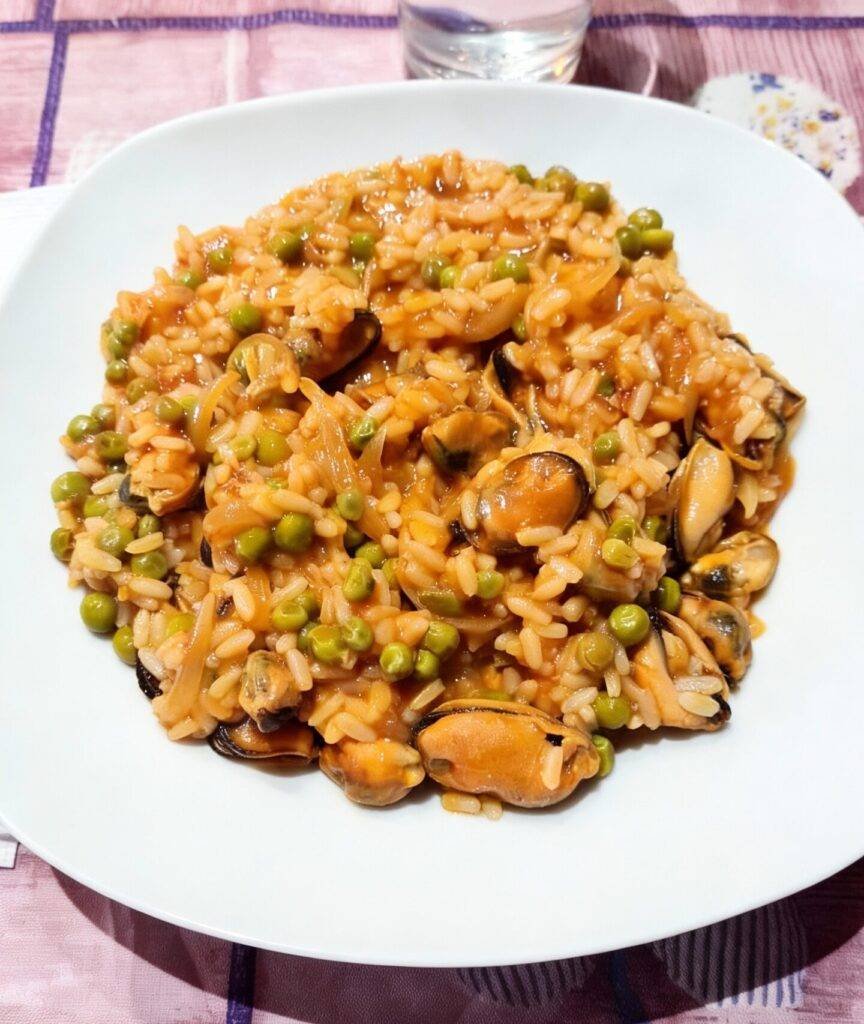 risotto piselli e cozze