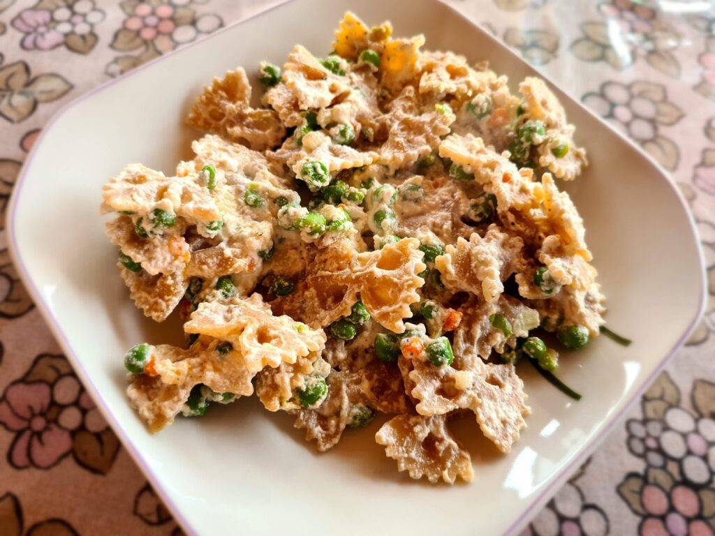 farfalle ricotta e piselli