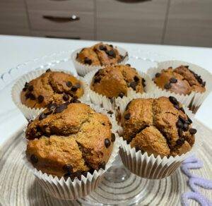 muffin integrali con gocce di cioccolato