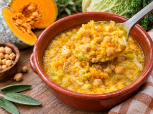 zuppa di verza zucca e ceci