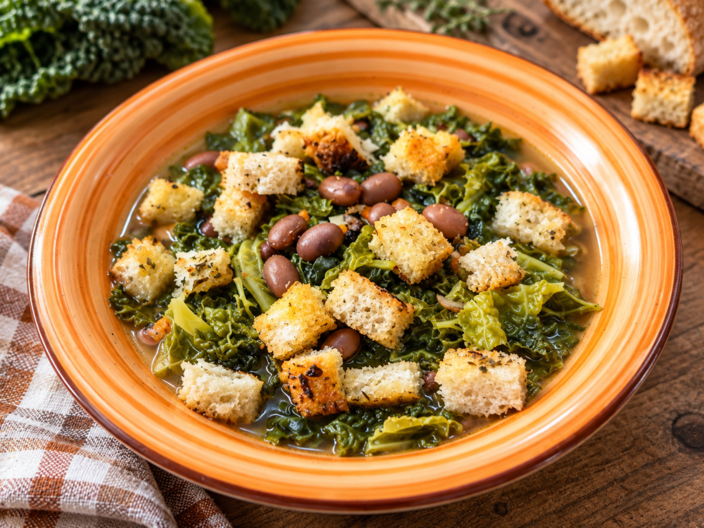 Zuppa rustica di fagioli e cavolo nero