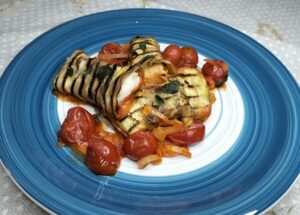 Rotolini di melanzane e persico