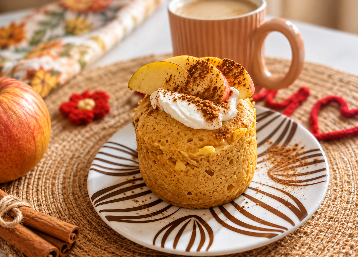 mug cake mele e cannella
