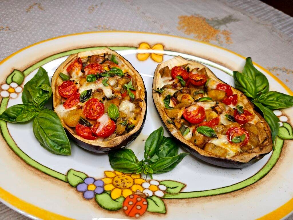 barchette di melanzane e mozzarella