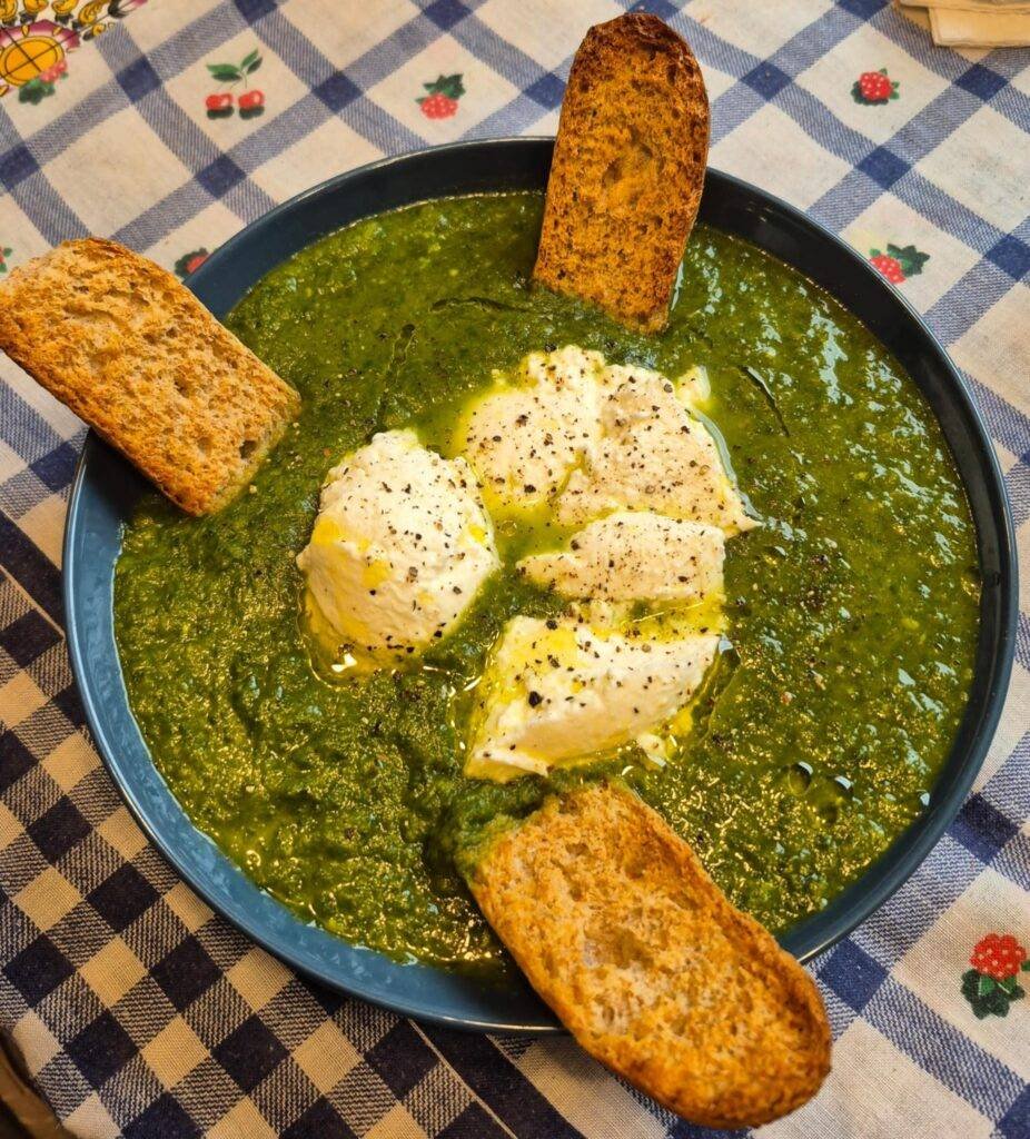 vellutata di zucca e spinaci