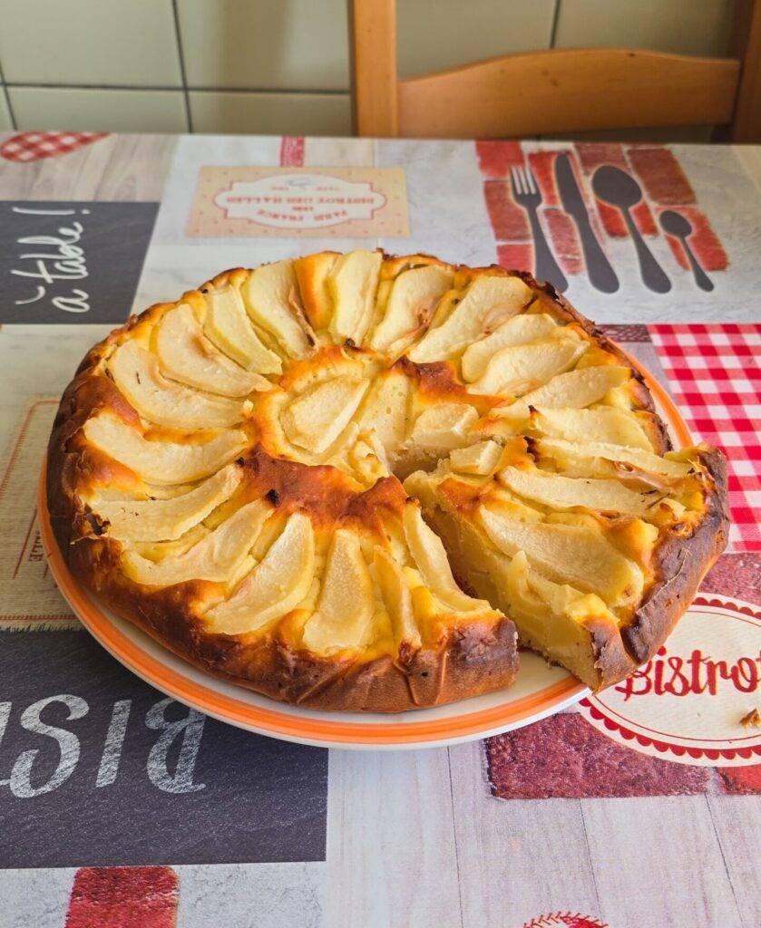 torta cremosa ricotta e pere