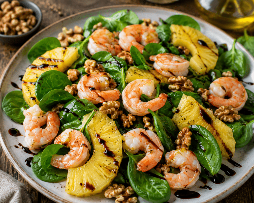 insalata ananas e gamberetti