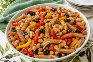 pasta fredda ceci tonno olive peperoni