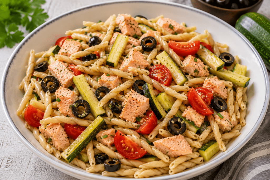 trofie fredde salmone zucchine e pomodorini