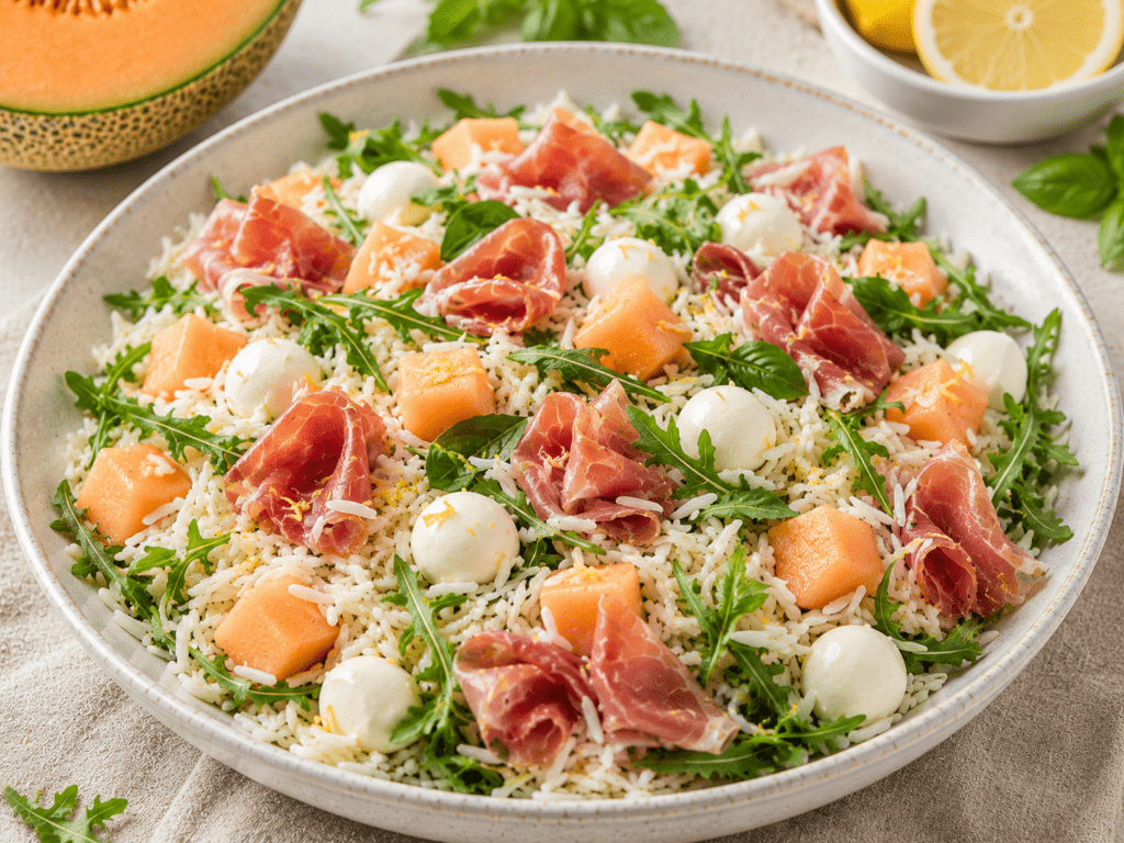insalata di riso prosciutto e melone