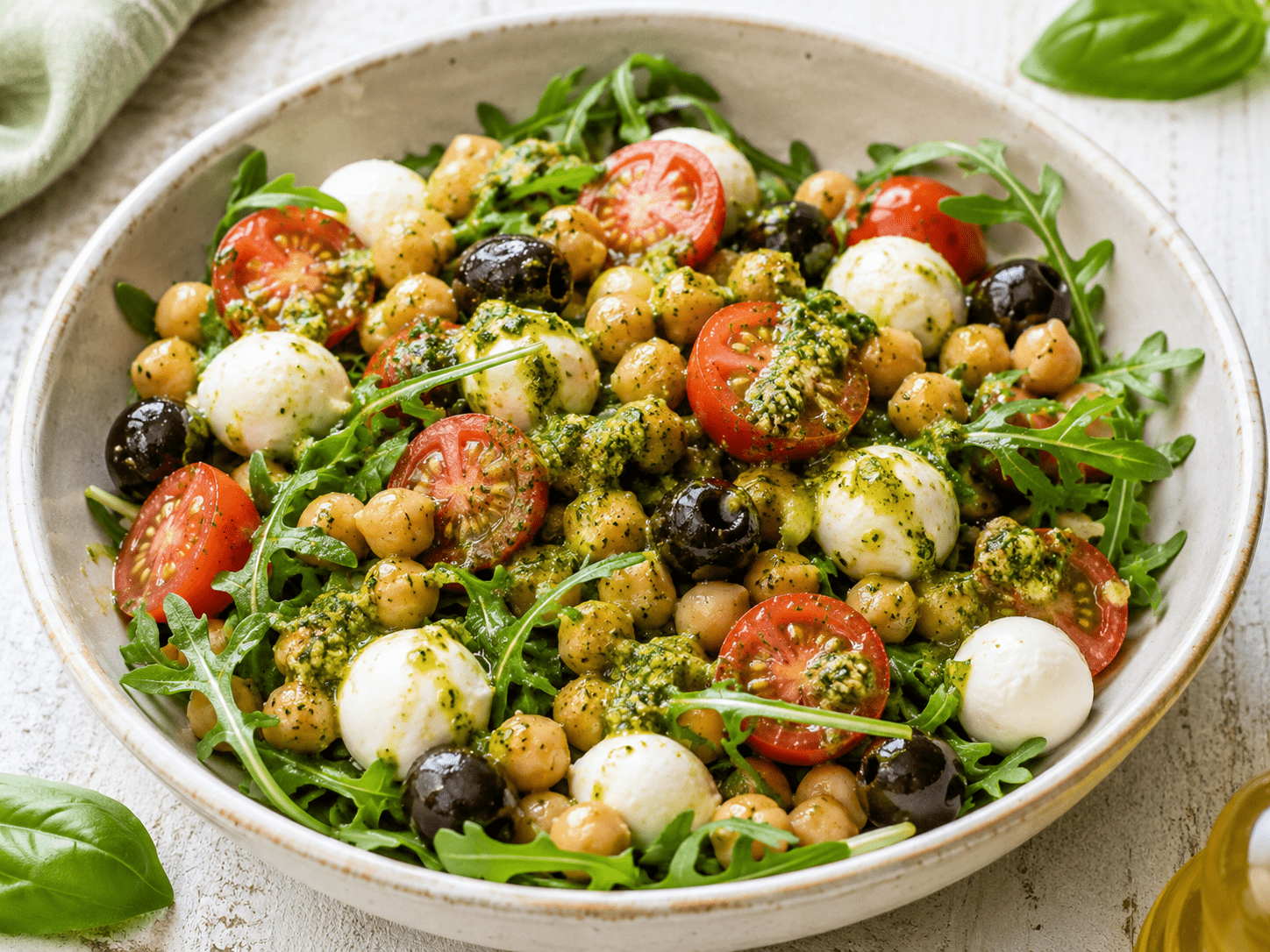 insalata di ceci al pesto 