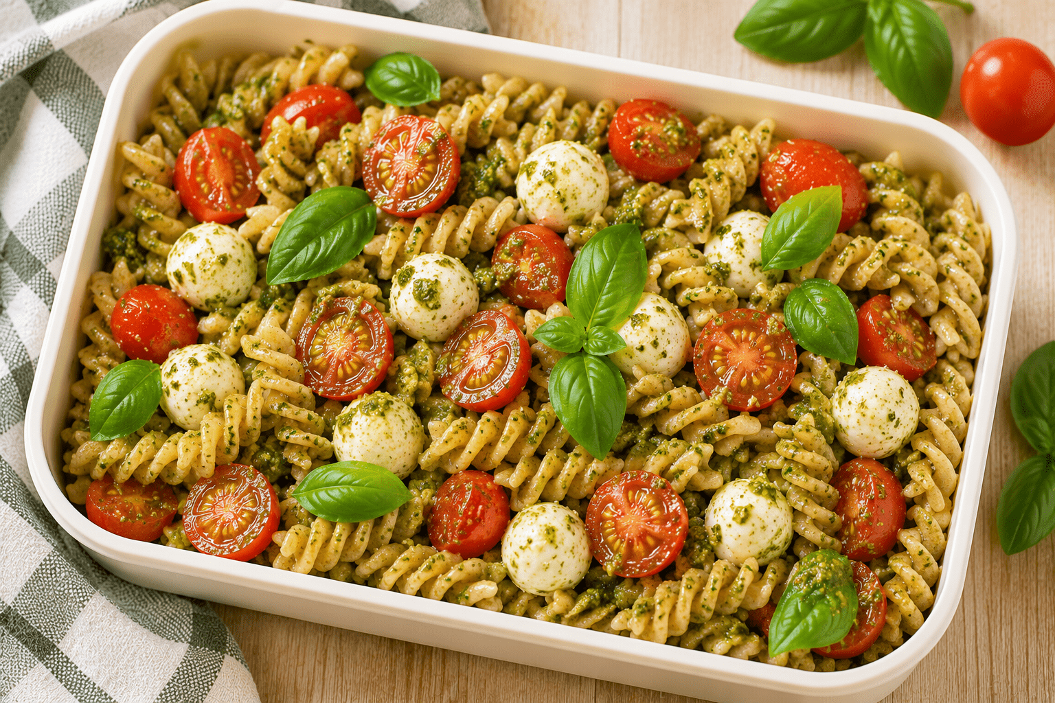 pasta fredda pesto pomodorini imozzarelline