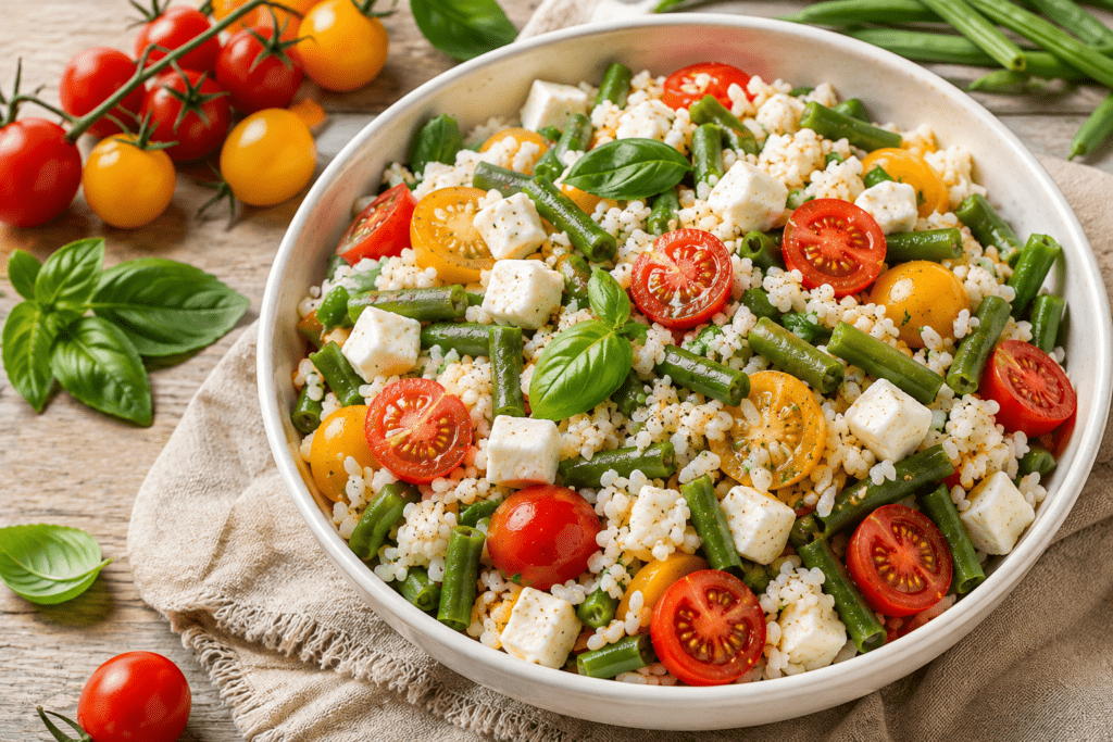 insalata di riso con fagiolini