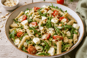 pasta fredda con pesto di melanzane