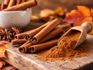 Cannella d’autunno su legno rustico