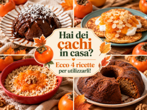 Collage autunnale di ricette ai cachi