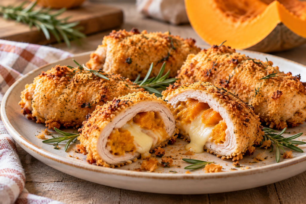 involtini di pollo zucca e scamorza